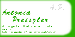 antonia preiszler business card